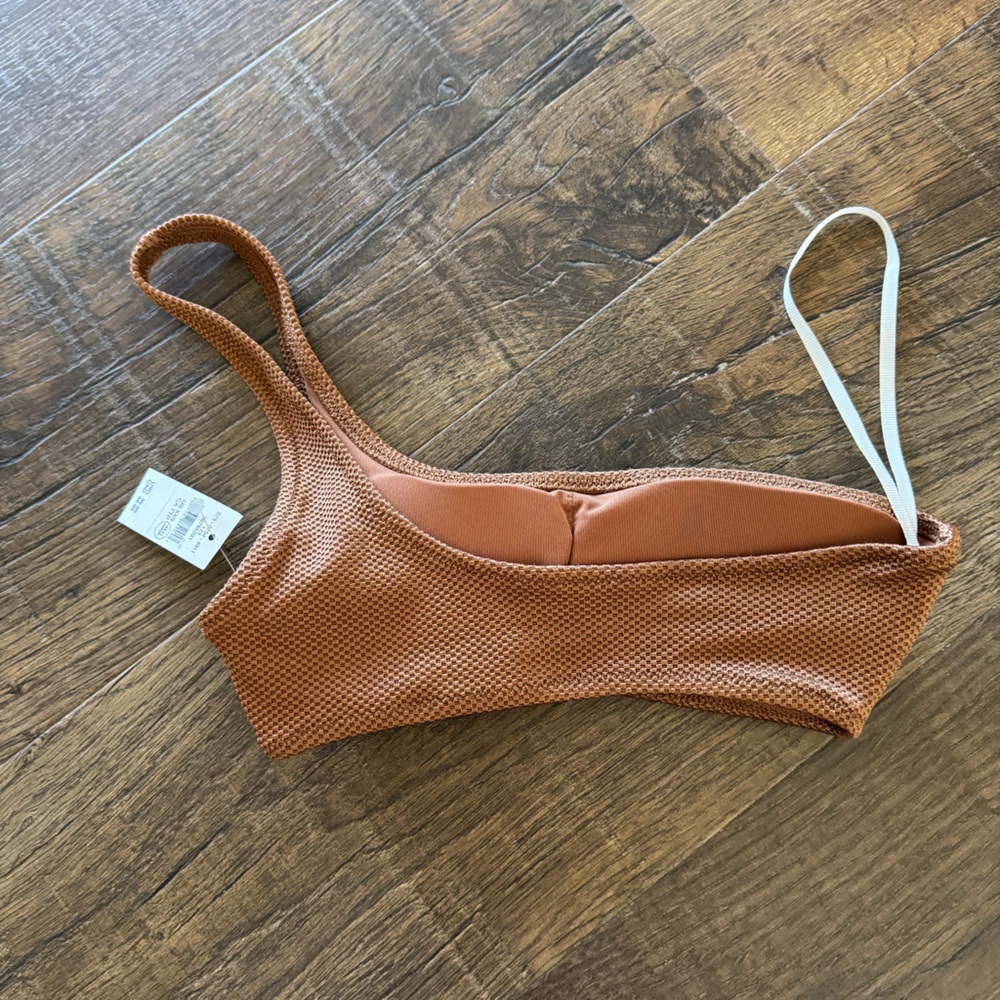 Aerie Swim One Shoulder Textured Bikini Top - Picture 2 of 4
